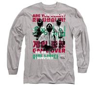 Squid Game Game Over Guards Overlay Unisex Long Sleeve T Shirt, Athletic Heather, Large