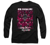 Squid Game Guard Group Korean Unisex Long Sleeve T Shirt, Black, Medium