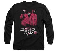 Squid Game Guards at The Ready Unisex Long Sleeve T Shirt, Black, XX-Large