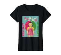 Squid Game Korean Text Logo Red Light Green Light Doll T-Shirt, Women, Black, 3X-Large
