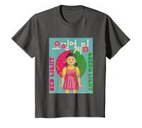 Squid Game Korean Text Logo Red Light Green Light Doll T-Shirt, Youth, Asphalt Grey, Small