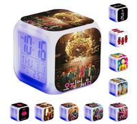 Squid Game LED Alarm Clock Multi-Function 7 Color Change Digital Luminous Gift