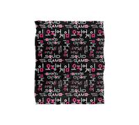 Squid Game Logo Pattern Officially Licensed Silky Touch Super Soft Throw Blanket 152 x 127 cm Netflix White One Size