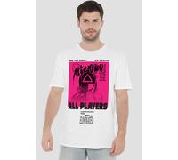 Squid Game Men's ATTENTION GUARD T-Shirt, White | Size: 5XL Squid Game White 5XL