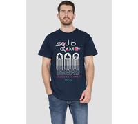 Squid Game Men's DALGONA CANDY SHAPES T-Shirt in Navy | Size: XL Squid Game Navy XL