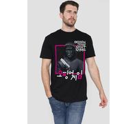 Squid Game Men's FRONT MAN KOREAN LOGO T-Shirt, Black | Size: XL Squid Game Black XL