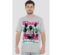 Squid Game Men's GAME OVER GUARDS OVERLAY T-Shirt, Athletic Heather in Light Grey | Size: 2XL Squid Game Light Grey 2XL