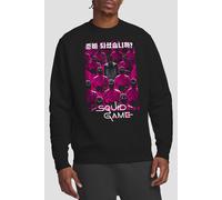 Squid Game Men's GUARD GROUP KOREAN Sweatshirt, Black | Size: Large Squid Game Black L