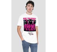 Squid Game Men's GUARDS ARE YOU READY COMIC T-Shirt, White | Size: Small Squid Game White S