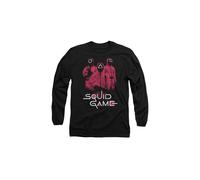 Squid Game Men's GUARDS AT THE READY Long Sleeve T-Shirt, Black | Size: XL Squid Game Black XL