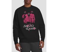 Squid Game Men's GUARDS AT THE READY Sweatshirt, Black | Size: XL Squid Game Black XL