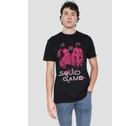 Squid Game Men's GUARDS AT THE READY T-Shirt, Black | Size: Small Squid Game Black S