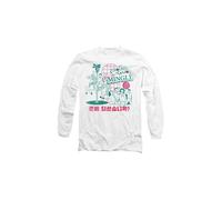 Squid Game Men's MERRY GO ROUND Long Sleeve T-Shirt, White | Size: Small Squid Game White S