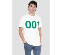 Squid Game Men's Player 001 T-Shirt, White | Size: XL Squid Game White XL