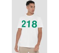 Squid Game Men's Player 218 T-Shirt, White | Size: Medium Squid Game White M