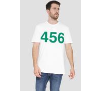 Squid Game Men's Player 456 T-Shirt, White | Size: Medium Squid Game White M