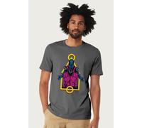 Squid Game Men's Playing Field Shape Front Man & Masked Men T-Shirt in Charcoal | Size: Medium Squid Game Charcoal M