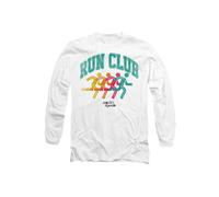Squid Game Men's RUN CLUB SILHOUETTE Long Sleeve T-Shirt in White | Size: 2XL Squid Game White 2XL