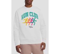 Squid Game Men's RUN CLUB SILHOUETTE Sweatshirt in White | Size: Small Squid Game White S