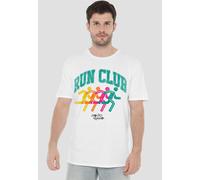 Squid Game Men's RUN CLUB SILHOUETTE T-Shirt in White | Size: XL Squid Game White XL
