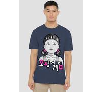 Squid Game Men's YOUNG-HEE POP ART T-Shirt in Blue | Size: Medium Squid Game Blue M