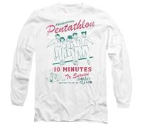 Squid Game Pentathlon Race Comic Unisex Long Sleeve T Shirt, White, X-Large
