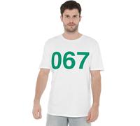 Squid Game Player 067 Unisex T Shirt, White, Medium