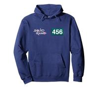 Squid Game Player 456 Number And Logo Pullover Hoodie, Adult Unisex, Navy Blue, Large