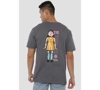 Squid Game Season One Young-Hee Games (Back Print) T-Shirt, Charcoal in Grey | Size: 3XL Squid Game Grey 3XL