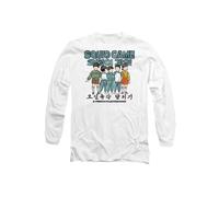 Squid Game - Season Three 5 Person 6 Legged Race Long Sleeve T-Shirt, White | Size: Medium Squid Game White M