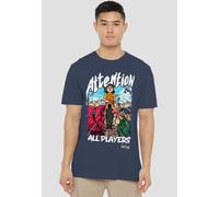 Squid Game - Season Three Attention Anime T-Shirt, Heather Navy in Grey | Size: 3XL Squid Game Grey 3XL