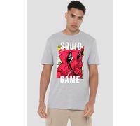Squid Game - Season Three Guards Side Profile T-Shirt, Heather Grey | Size: 5XL Squid Game Grey 5XL