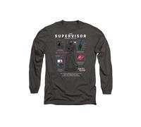 Squid Game - Season Three The Supervisor Long Sleeve T-Shirt, Charcoal in Grey | Size: 2XL Squid Game Grey 2XL