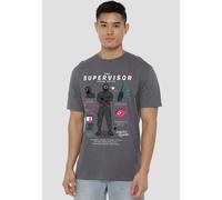 Squid Game - Season Three The Supervisor T-Shirt, Charcoal in Grey | Size: 3XL Squid Game Grey 3XL