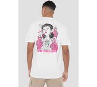Squid Game Season Two Anime Poster Neon (Back Print) T-Shirt, White | Size: Large Squid Game White L