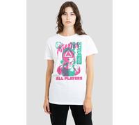 Squid Game Women's Attention All Players T-Shirt, White | Size: XL Squid Game White XL