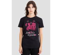 Squid Game Women's Guards at the Ready T-Shirt, Black | Size: Large Squid Game Black L
