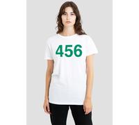 Squid Game Women's Player 456 T-Shirt, White | Size: Medium Squid Game White M
