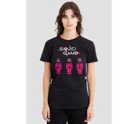 Squid Game Women's Soldiers T-Shirt, Black | Size: Small Squid Game Black S