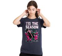 Squid Game Women's Tis The Season Christmas T-Shirt, Deep Navy | Size: Medium Squid Game Navy M