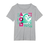 Squid Game Young HEE Overlay T-Shirt, Women's Plus, Heather Grey, 3X
