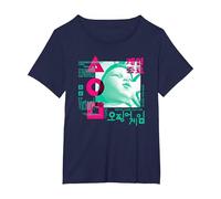 Squid Game Young HEE Overlay T-Shirt, Women's Plus, Navy Blue, 4X