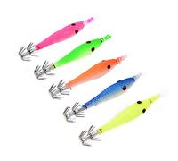 Squid Hooks, Sleeve Fish Hooks 5PCS Sleeve Squid Fishing Hooks Fish Squid Fish Baits Luminous Hooks Fishing Accessory