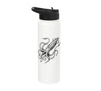 Squid Illustration Stainless Steel Insulated Water Bottle