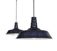 Squid Ink Navy Blue Industrial Breakfast Bar Hanging Ceiling Pendant Light Lighting - Argyll - Soho Lighting