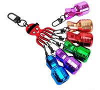 Squid Jig Bait Protector, Electroplated ABS Hooks Cover Case for 2.0-3.5 Wooden Shrimp Egi Lures, Perforated Drying Design with Carabiner, Green, 6pcs Set(Mixed Color)