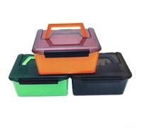 Squid Jig Hard Bait Storage Case, Organized Grids, Collapsible Handle, Lightweight (green)