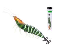 Squid Jig Hook with 3D Holographic Eyes & Treble Hook Fishing Squid Jigs Cuttlefish Lures Double-Layer Rust-Proof Luminous Shrimp Prawn Sleeve Jig Hooks for Saltwater Fishing