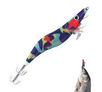 Squid Jig - Lighted Fishing Lures - Wooden Hooks with Effect, Flexible Swimming, Realistic for Cod, Snapper, Snakehead, Squid, Sea Bass