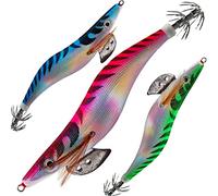 Squid Jig Squid Fishing Lure Squid Fishing Lure Sea Bright Cuttlefish (#3.5 10 cm 11g 3pcs, Pink Blue and Green)